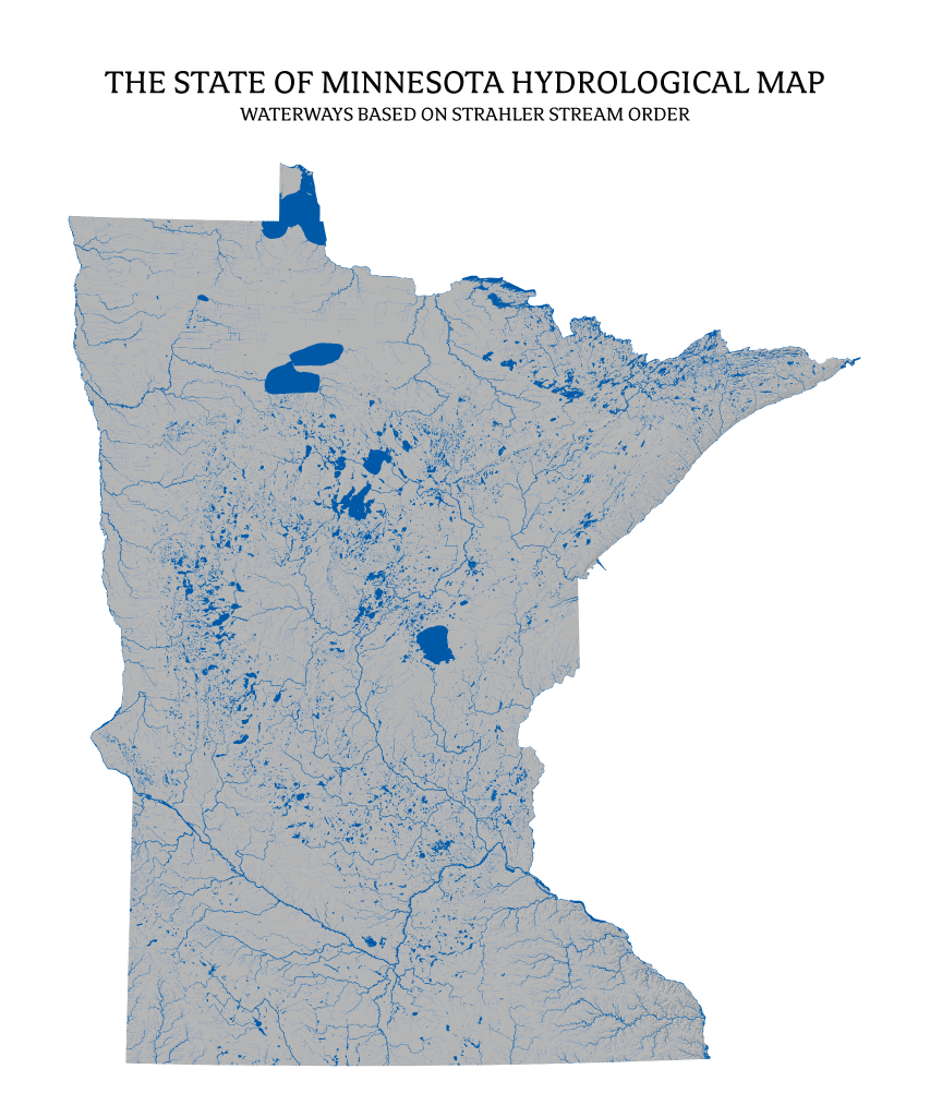 Minnesota Rivers & Lakes Map US River Maps
