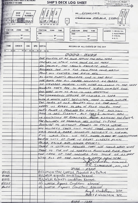Deck Logs – USS Concord Veterans Association