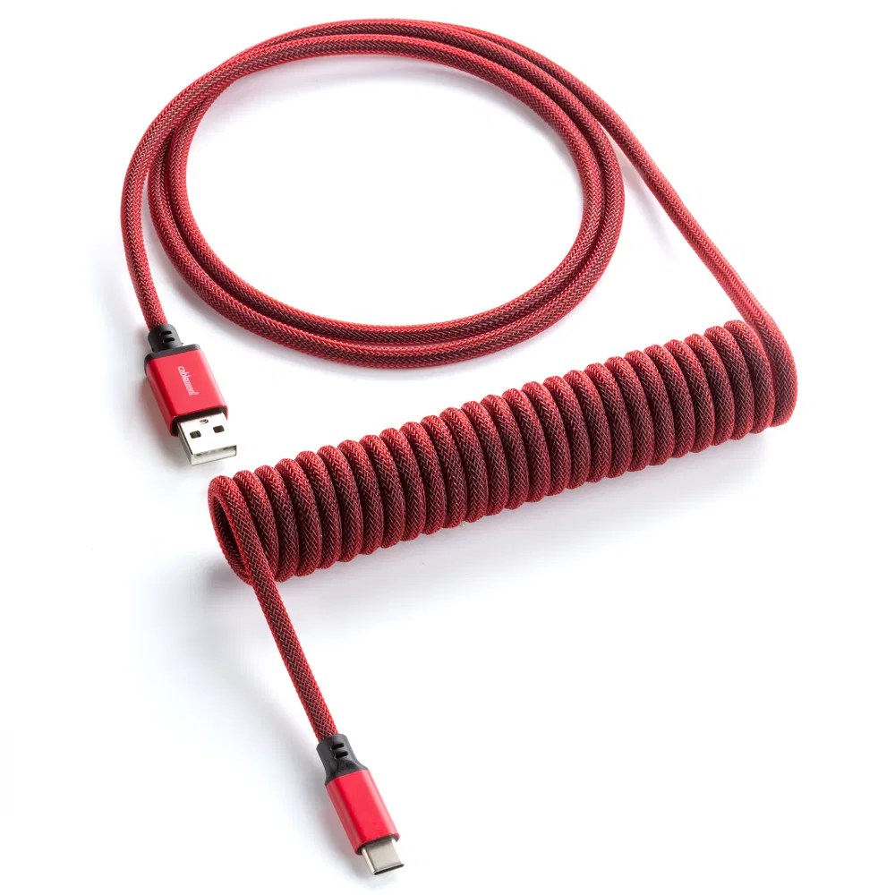 CableMod Classic Coiled Keyboard Cable (Republic Red, USB A to USB Type