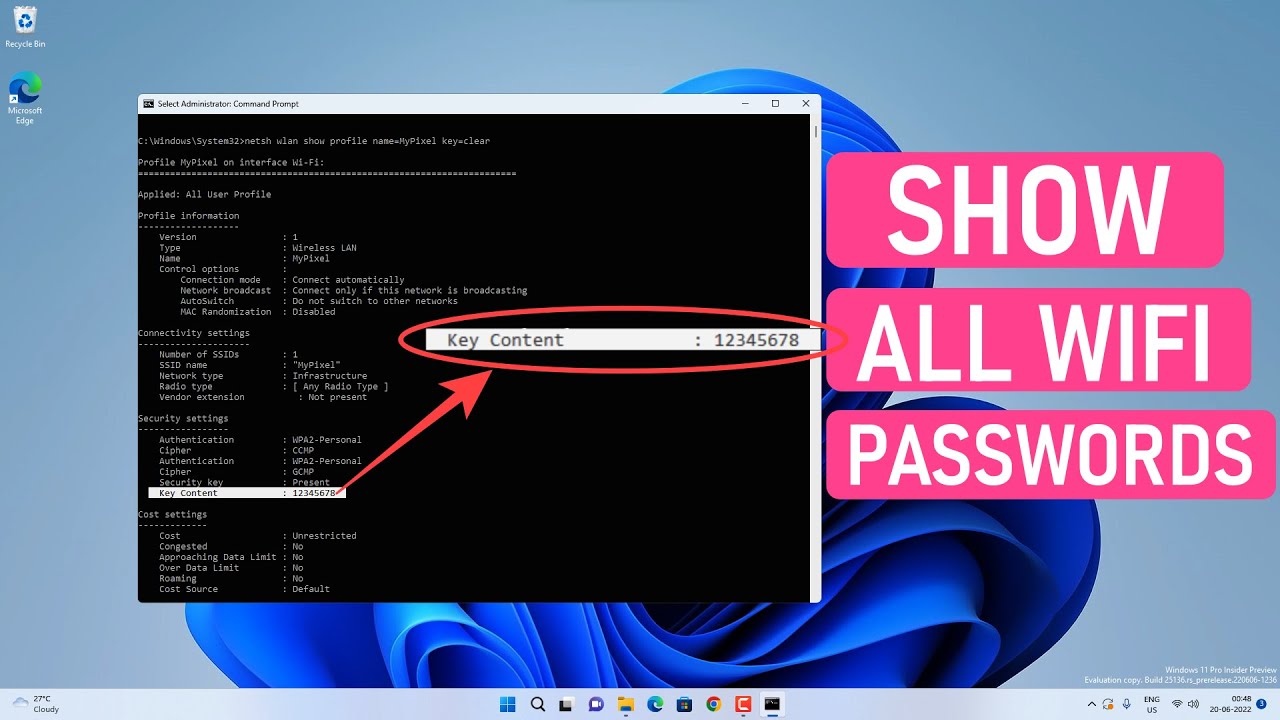 How to See WIFI Password Windows 11 Step by Step