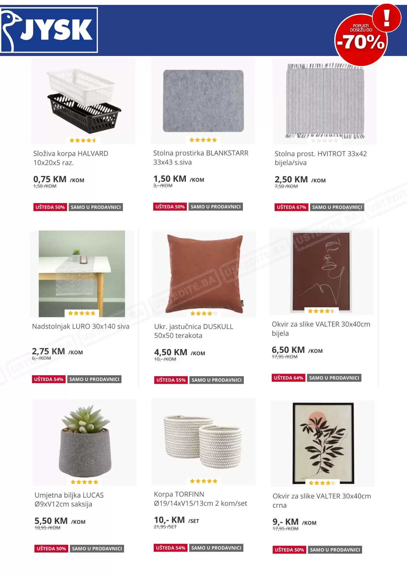 JYSK outlet ⇢SVE SNIŽENO od 5070 ustedite.ba