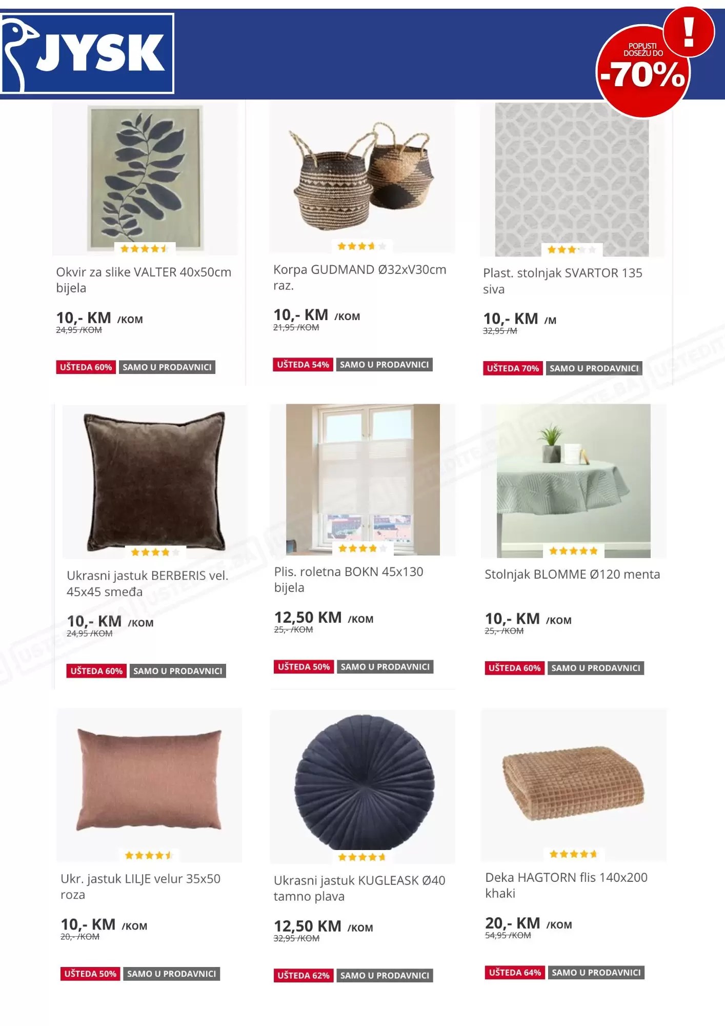 JYSK outlet ⇢SVE SNIŽENO od 5070 ustedite.ba
