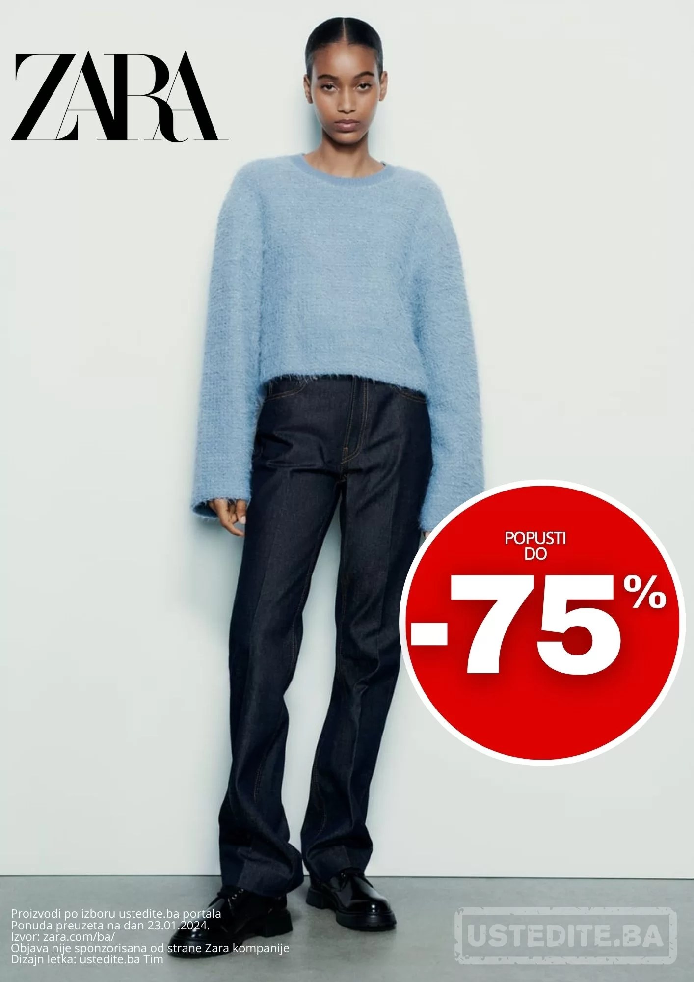 Zara SNIŽENJE do 75 januar 2024 ustedite.ba