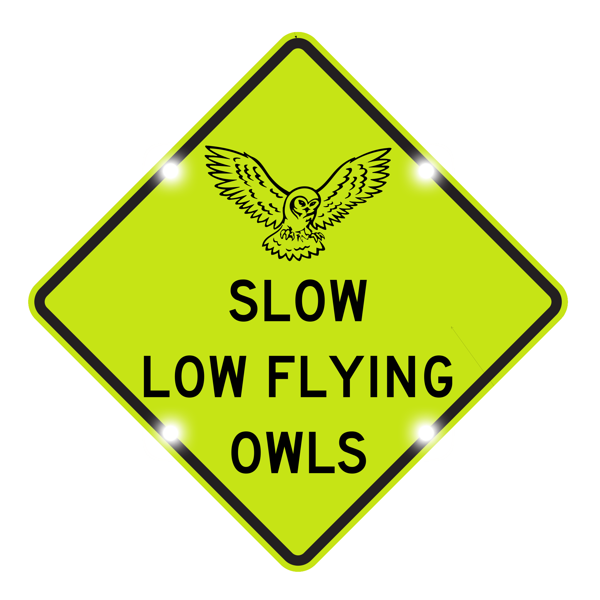 Custom Flashing Low Flying Owls Warning Sign in Sanibel, Florida