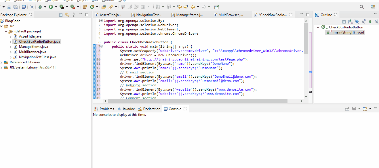 How to Select Check Box, Radio button Selenium driver Free Training