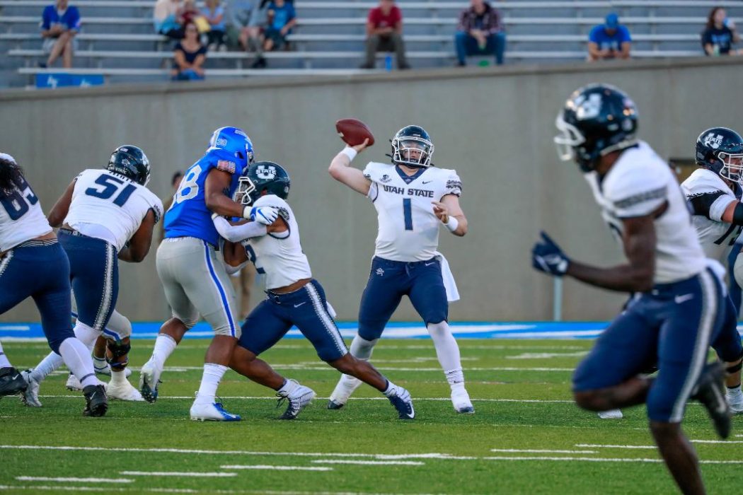 USU Football Aggies outshoot Falcons for their first 30 start since
