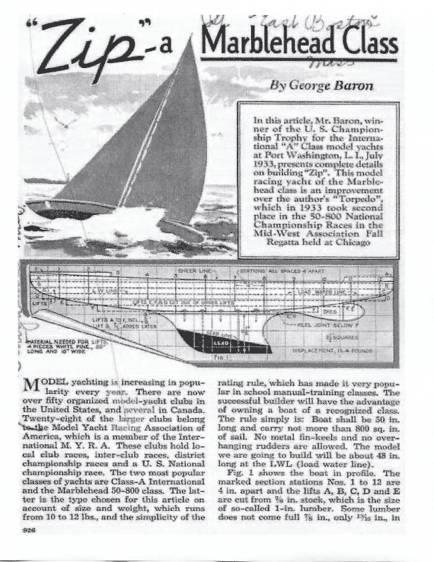 Traditional Marblehead USVMYG