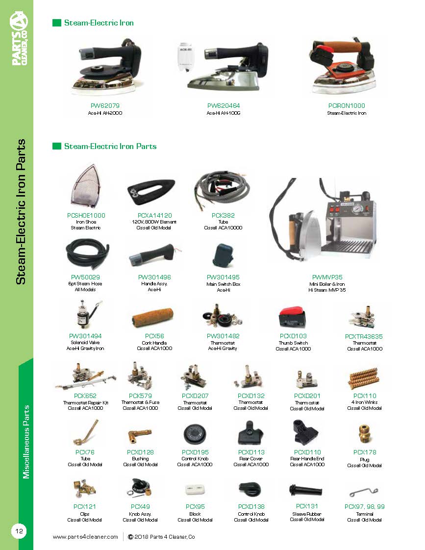 Miscellaneous Parts for Dryclean and Laundry equipment USWM