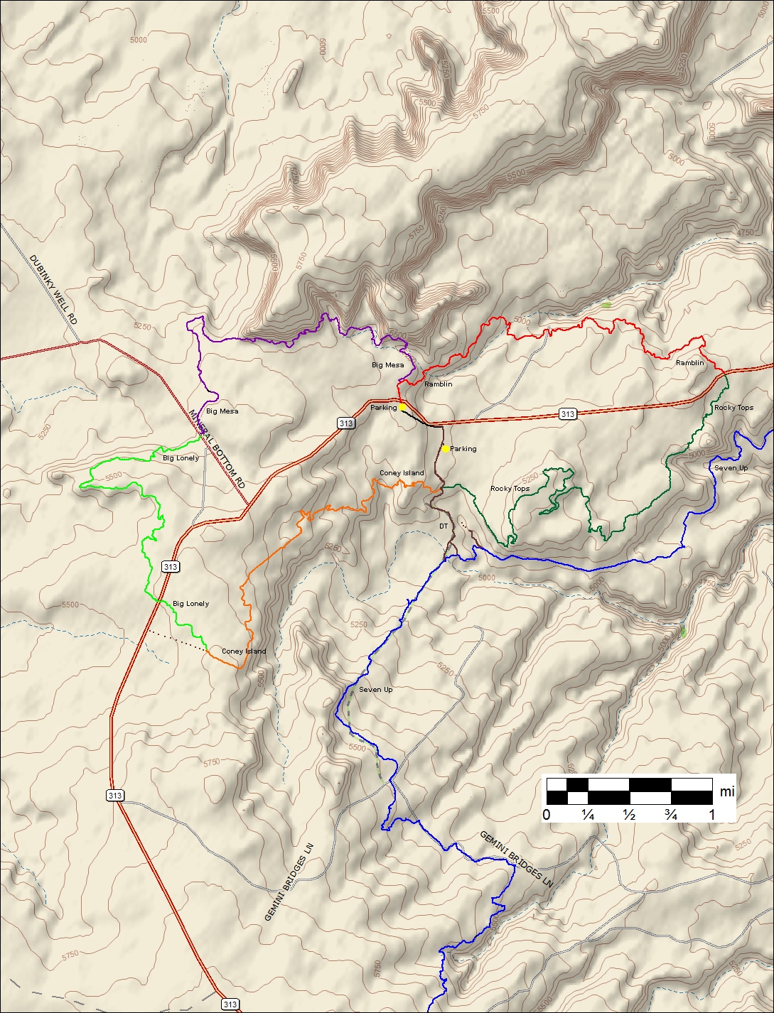 Navajo Rocks bike trail system near Moab Utah