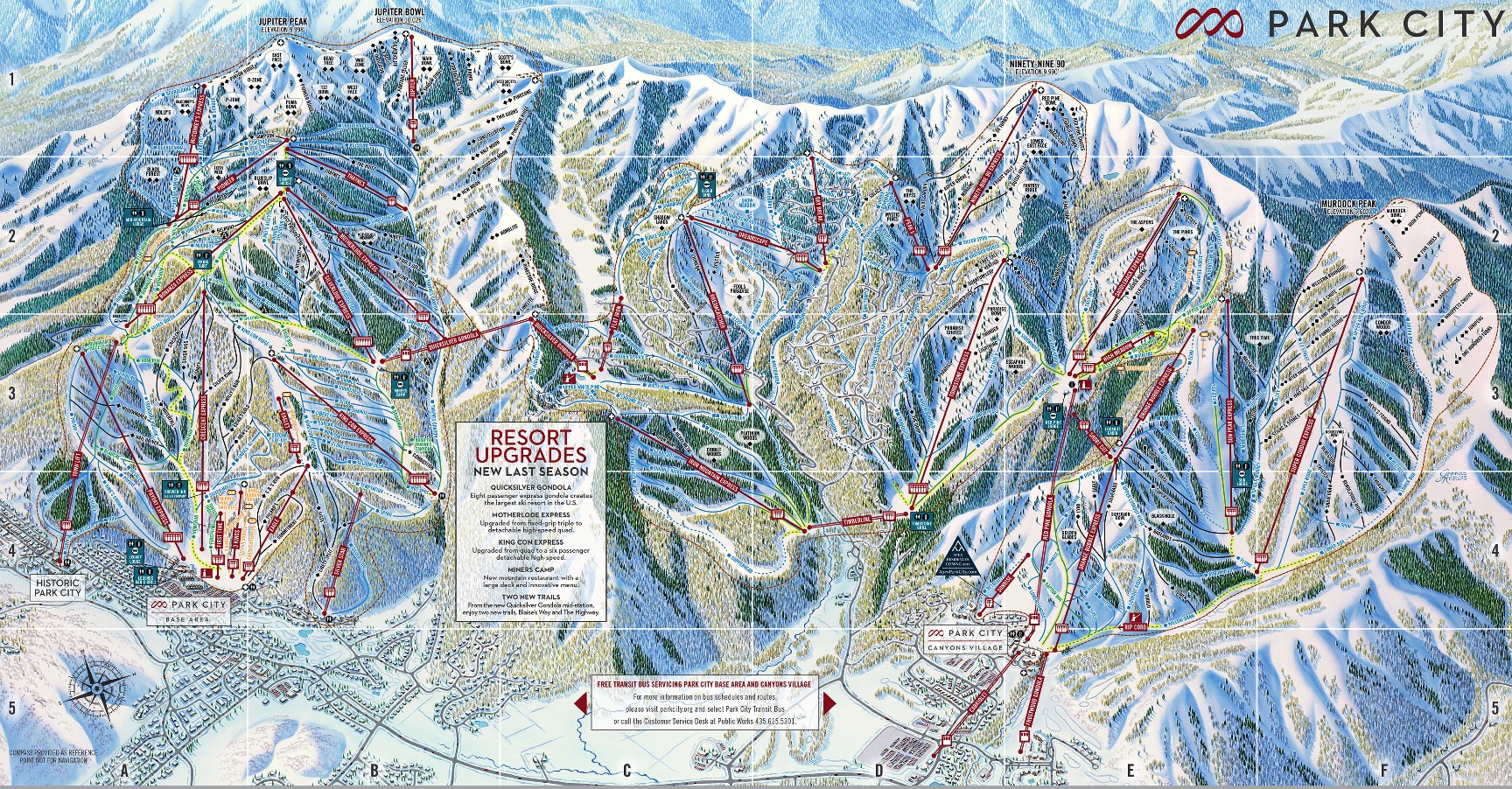 Utah Ski Maps Park City Ski Resort Trail Map