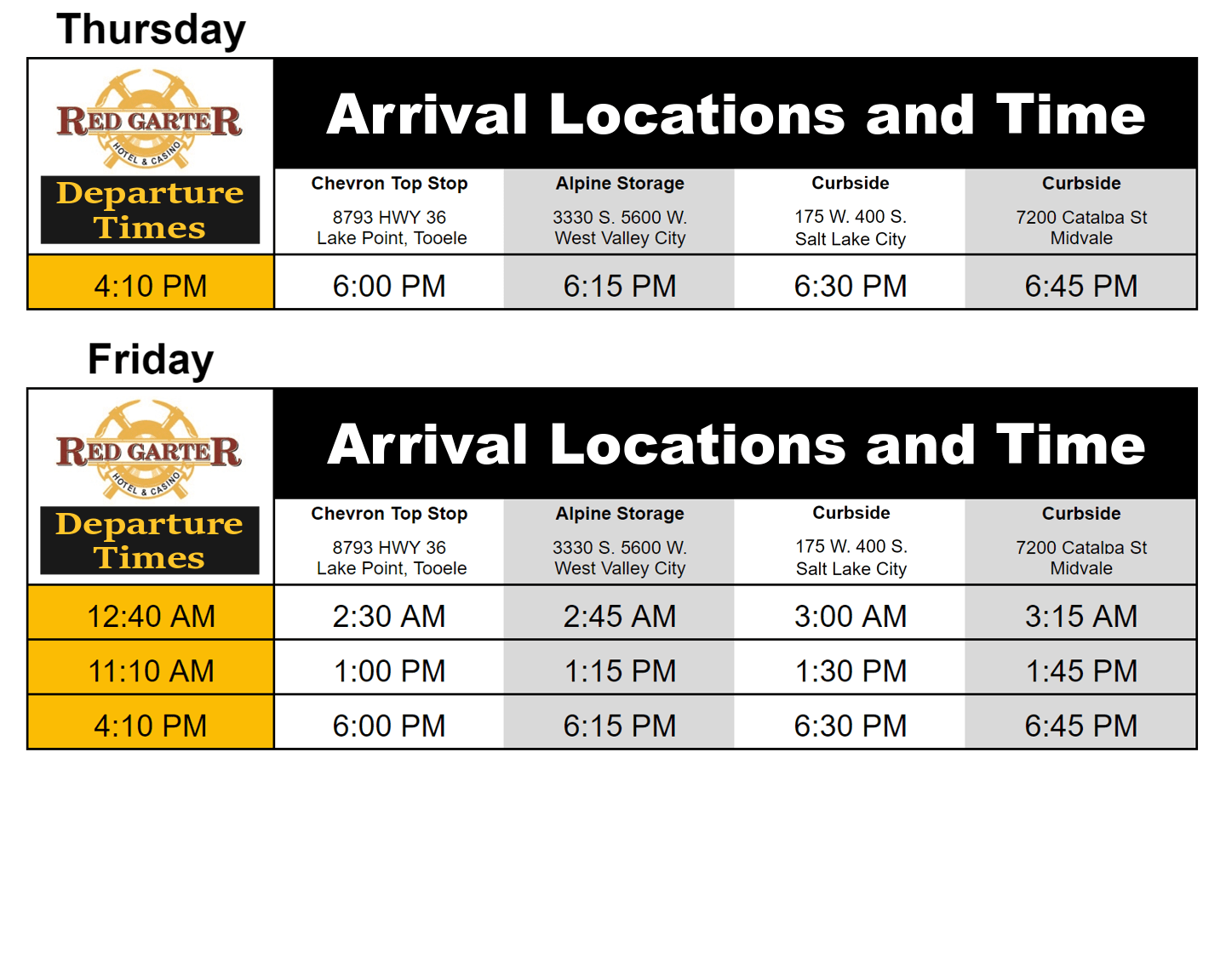 display Utah Trailways Charter Bus and Wendover Casino Trips