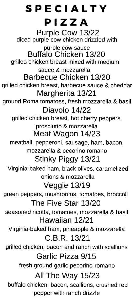 Slice Pizzeria Menu, Utica, NY