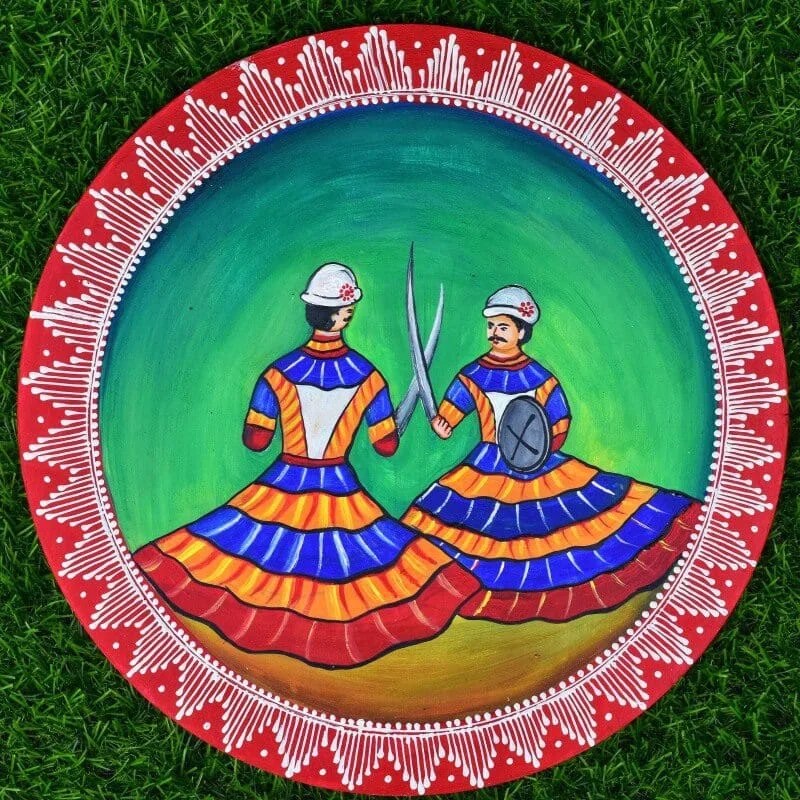 Choliya Dance Round Painting Uttarakhand Haat