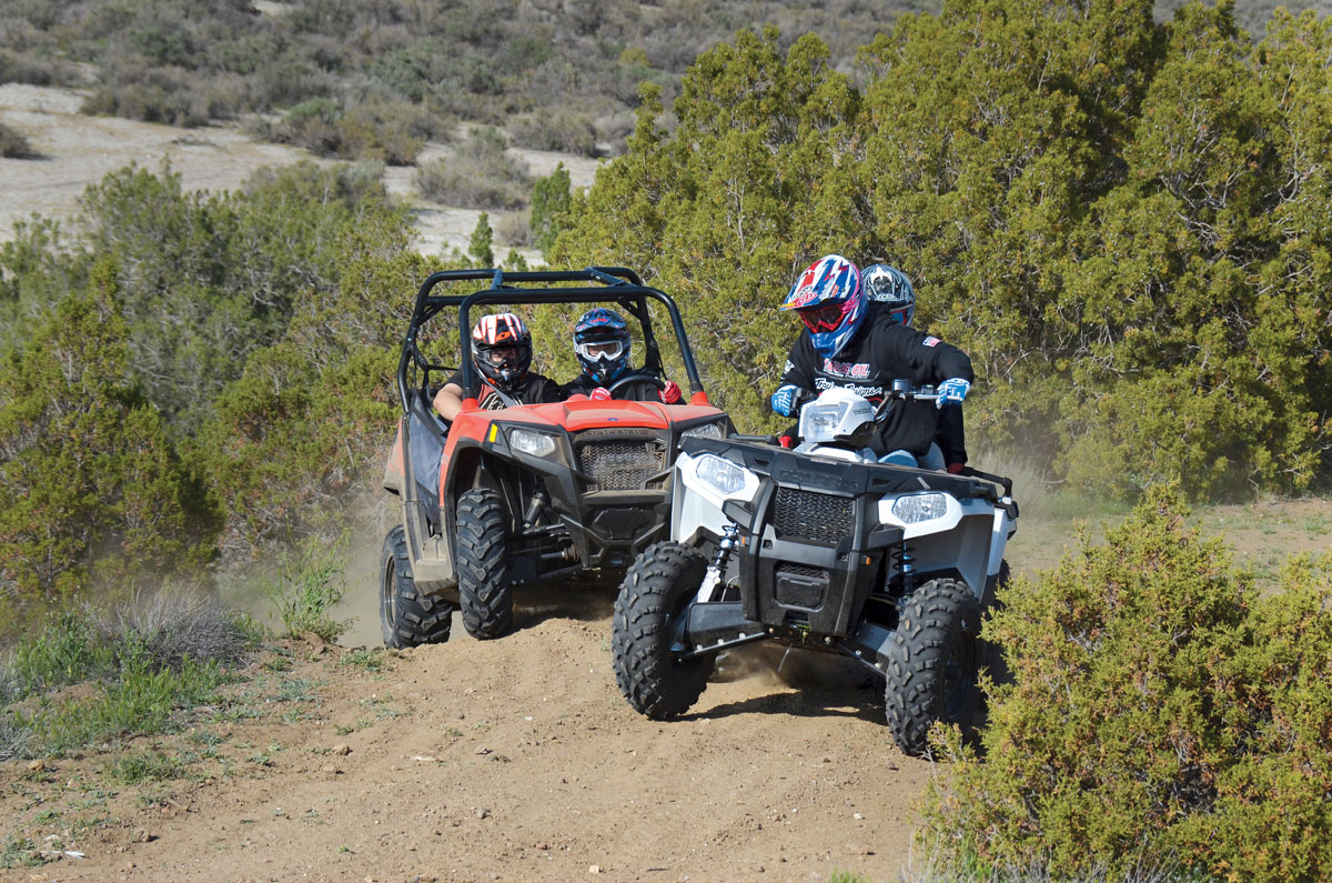 UTV Action Magazine Polaris RZR 570 vs. Sportsman 570 Touring Shootout