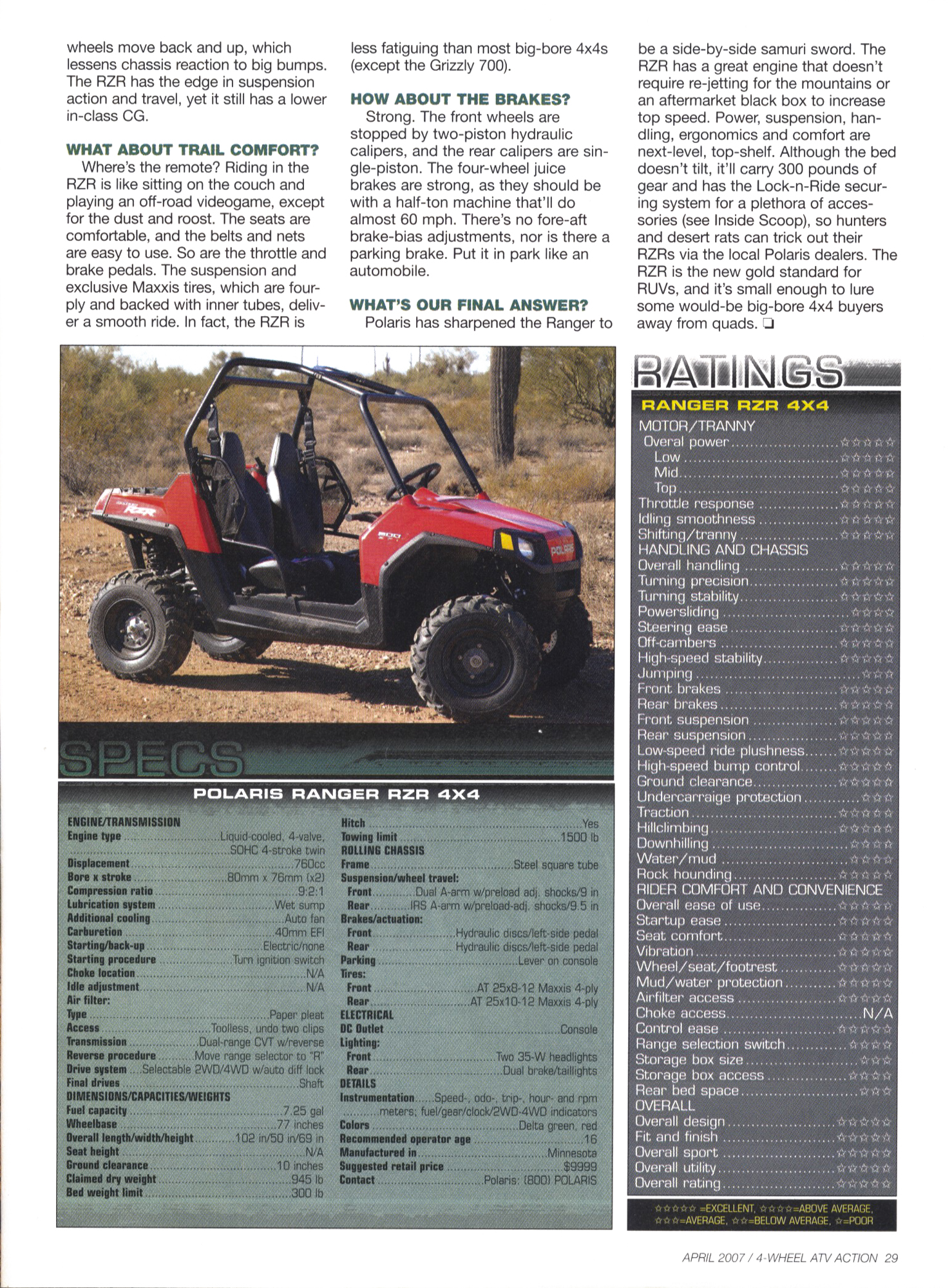 FIRST POLARIS RZR TEST! 2008 RZR 800 - UTV Action Magazine