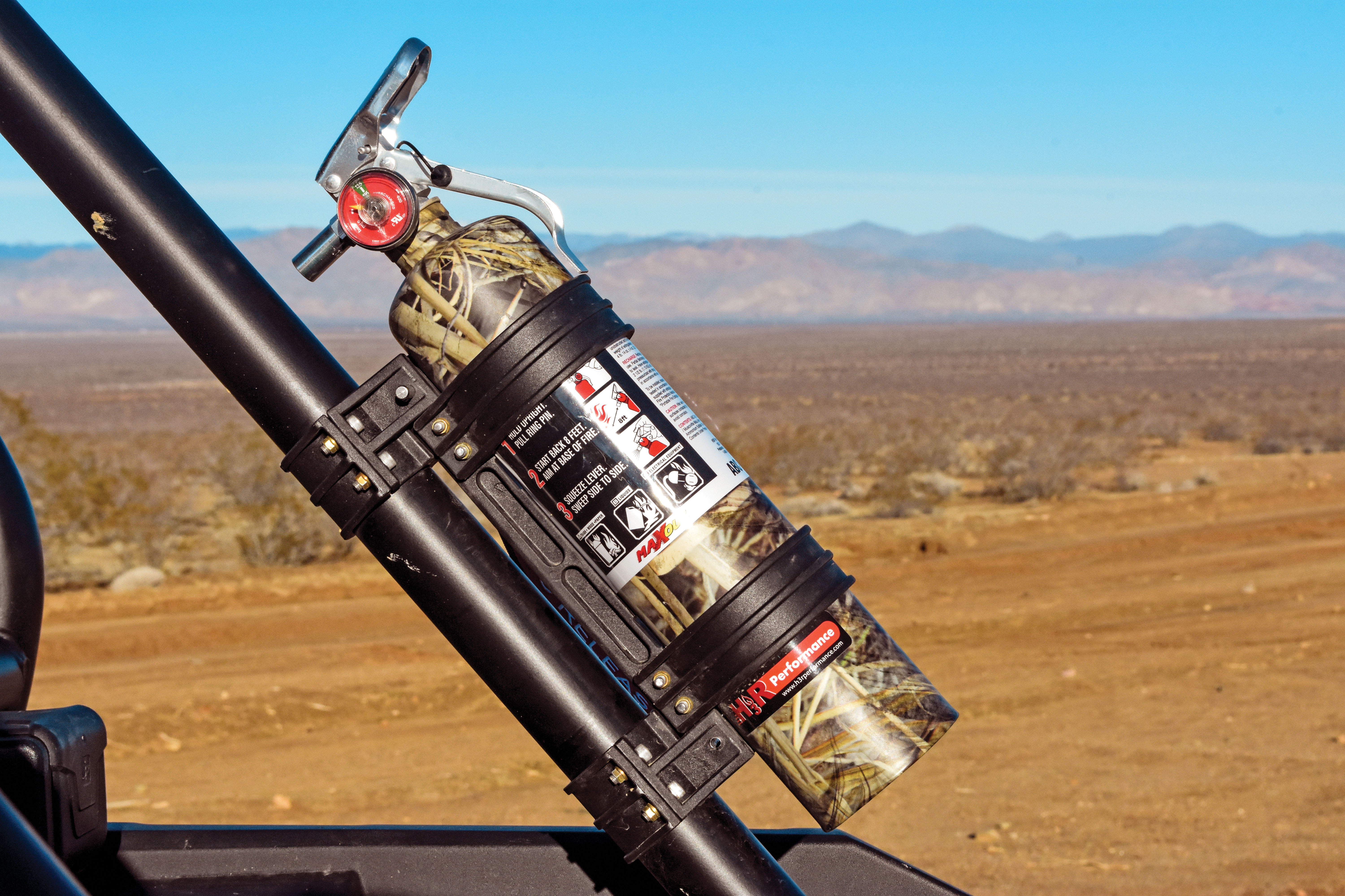 UTV Action Magazine PRODUCT H3R CAMO FIRE EXTINGUISHER AND MOUNT