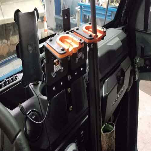525UF Installed On 2019 Polaris Ranger 1000 UTV Gun Racks