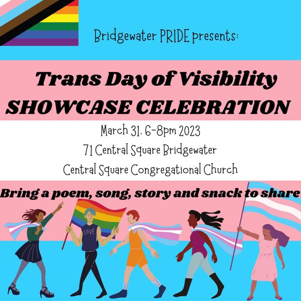 Trans Day of Visibility Showcase Celebration First UU Society of Middleboro
