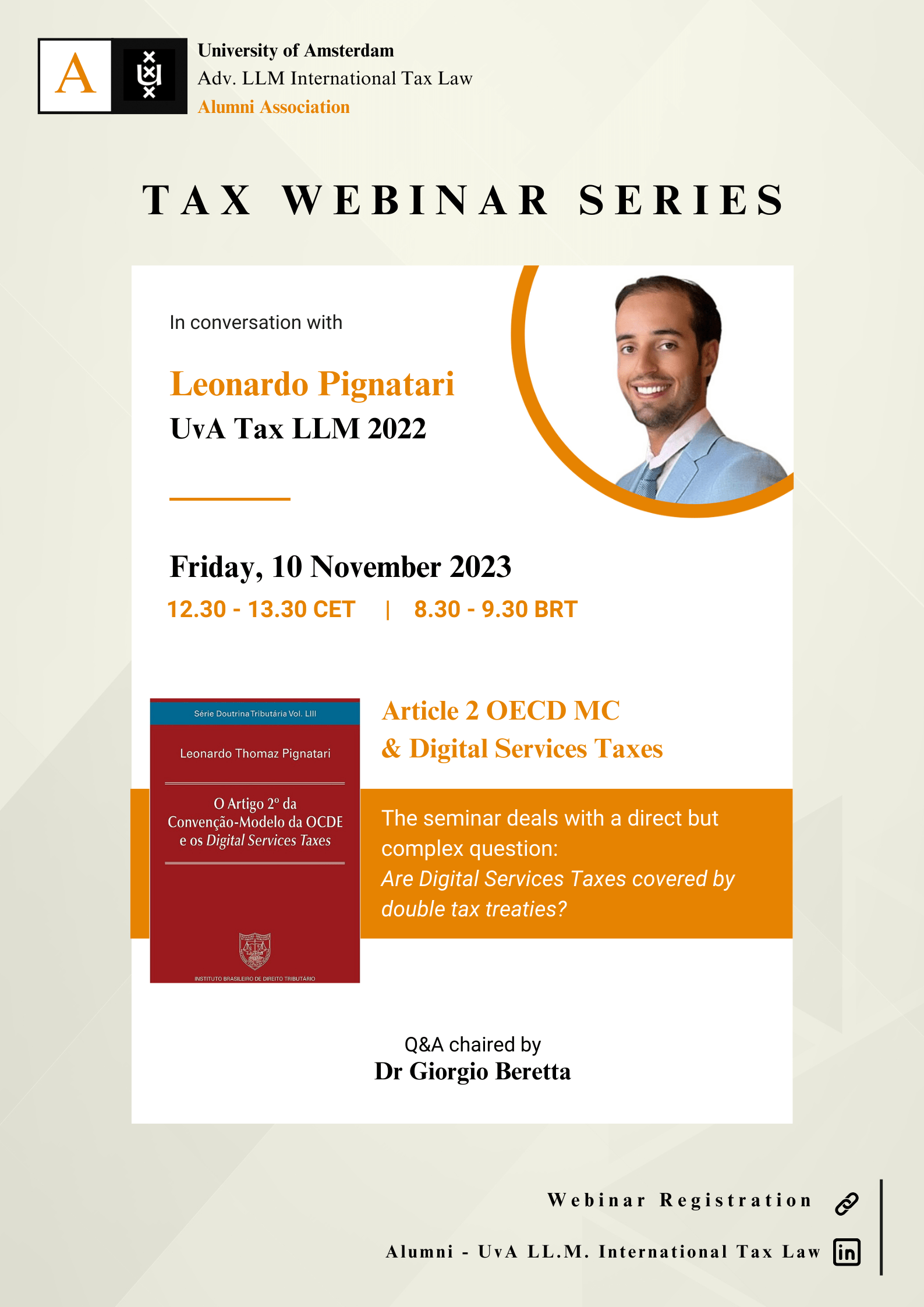 UvA Tax LLM Webinar 1 Alumni UvA LLM International Tax Law