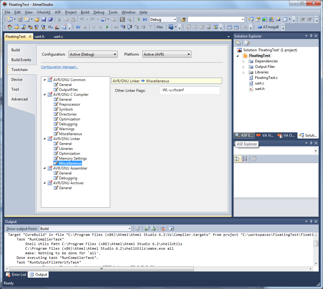 Using scanf and printf with floats with AVR Studio 6 UVC Ingenieure