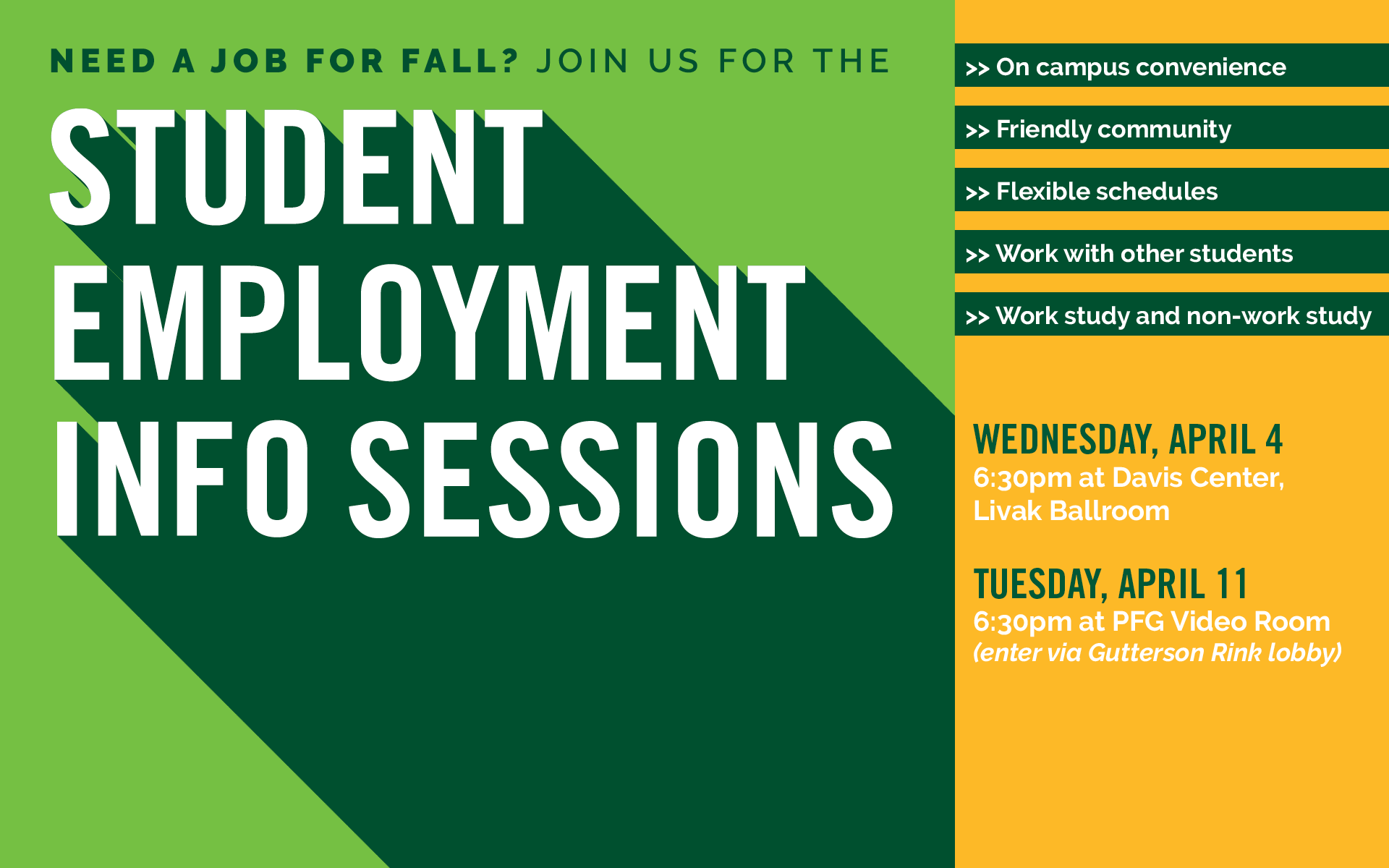 Work for UVM Campus Rec! UVM Bored