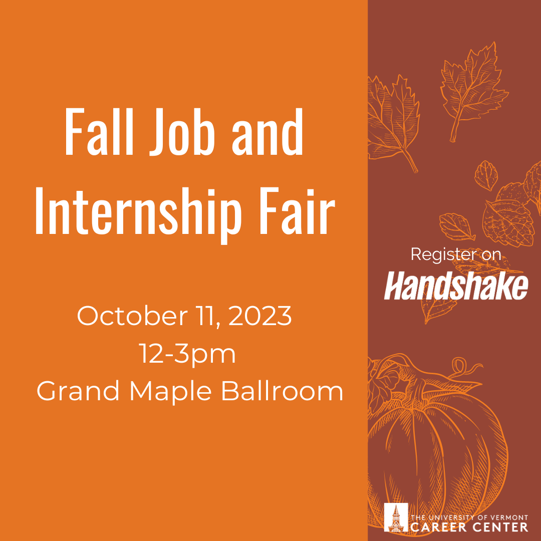 2023 Fall Job & Internship Fair UVM Bored