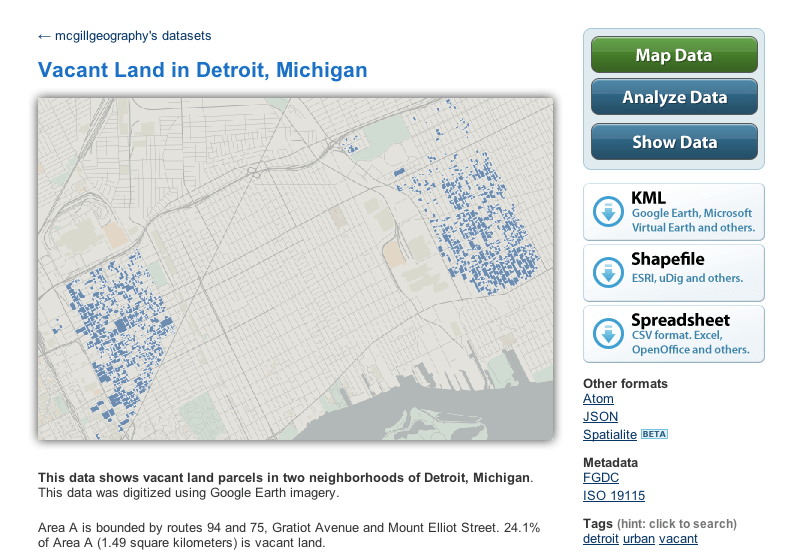 Mapping vacant lab parcels in Detroit Waterloo Civic Map Lab