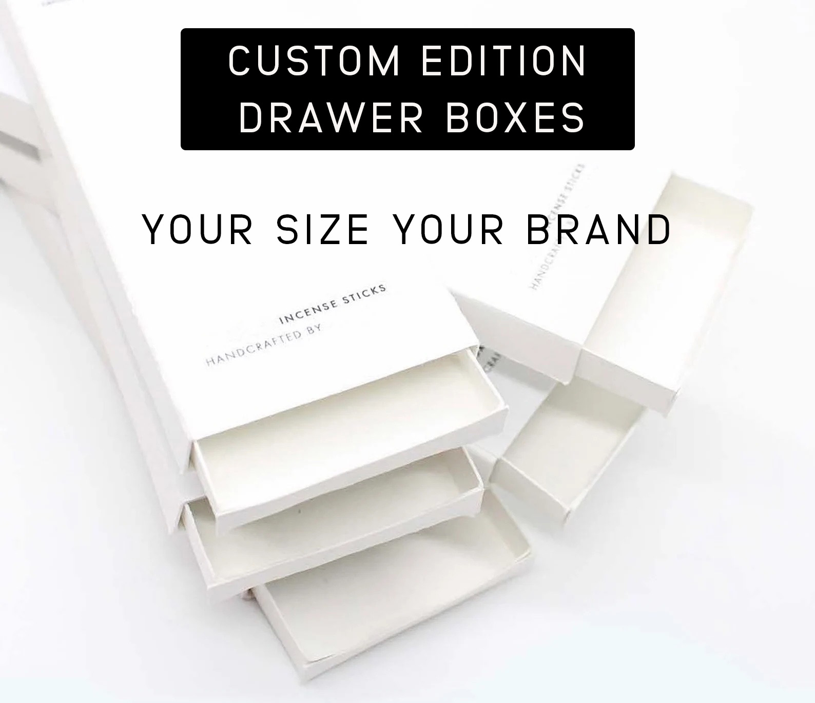 Customized Branded 25Piece White Glossy Boxes with SlideOut Drawer
