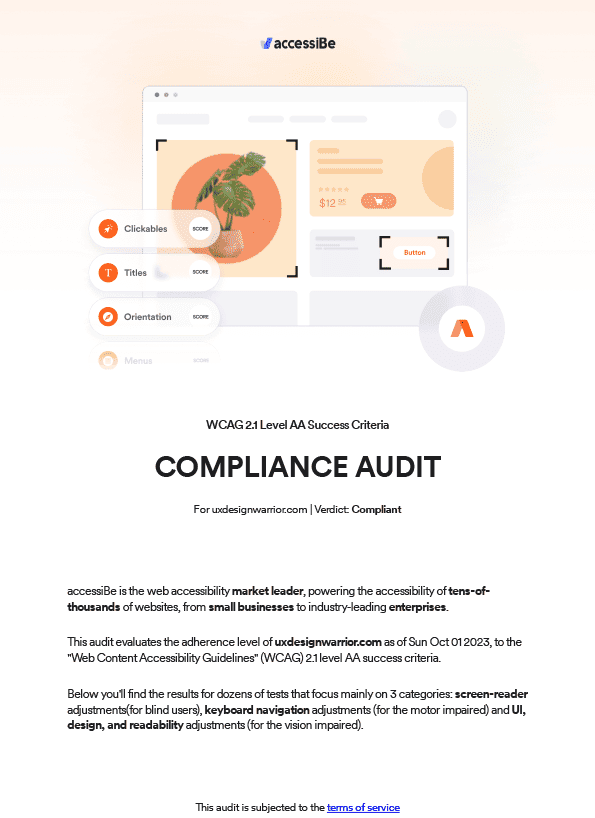 ADA Compliance Audit UX Design Warrior