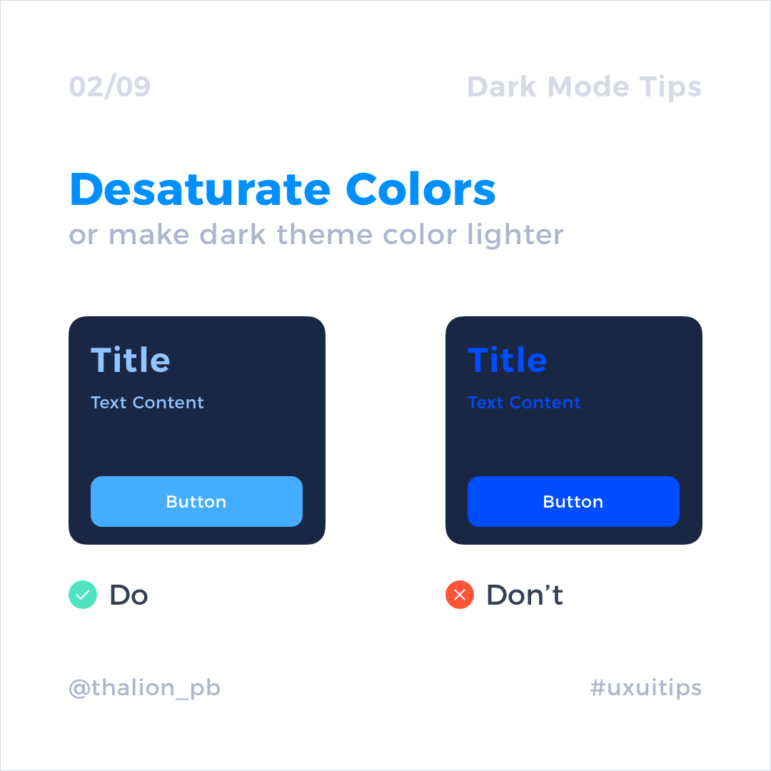UI Design in Practice Dark Mode