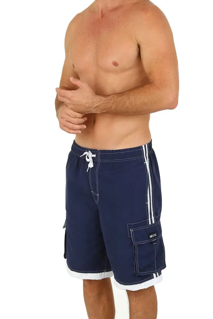 Uzzi Unisex Long Cargo Elastic Microfiber Swim Shorts S007 Uzzi