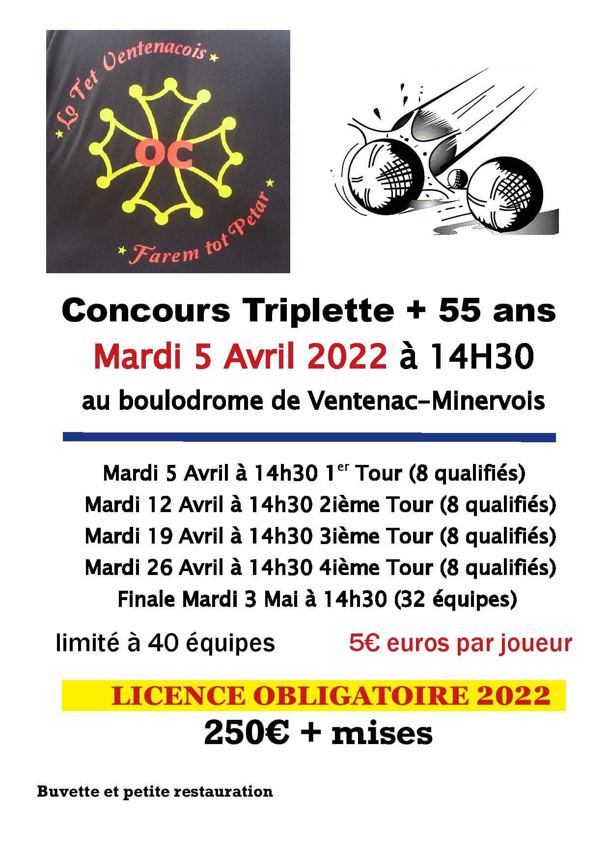 Calendrier Petanque Aude 2023 Comite De L'aude De Petanque Et Du Jeu Provencal - Calendrier