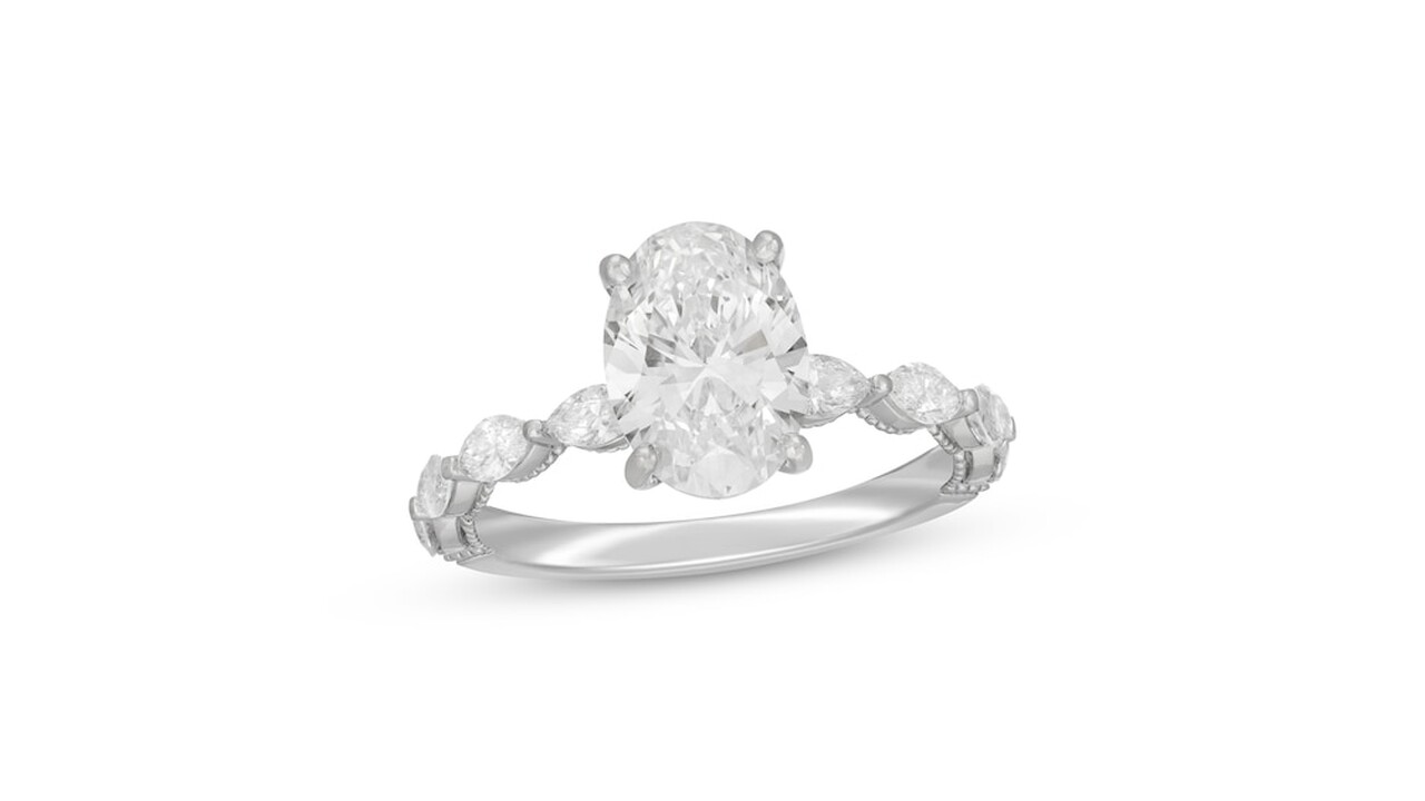 Creatable Neil Lane Artistry OvalCut LabCreated Diamond Engagement