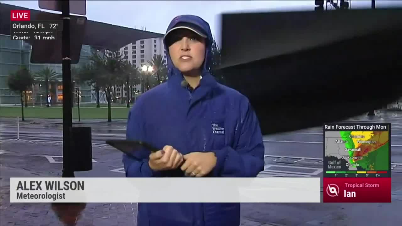 Alex Wilson In Orlando As Debris Goes Flying Videos from The Weather