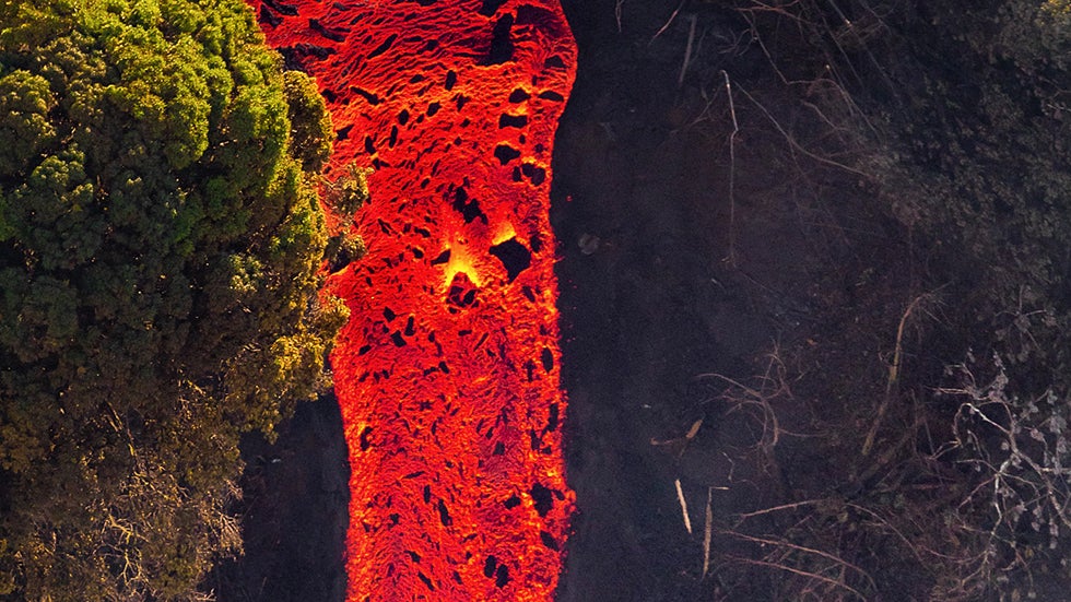 Lava Waterfall Captured in Stunning Photo The Weather Channel