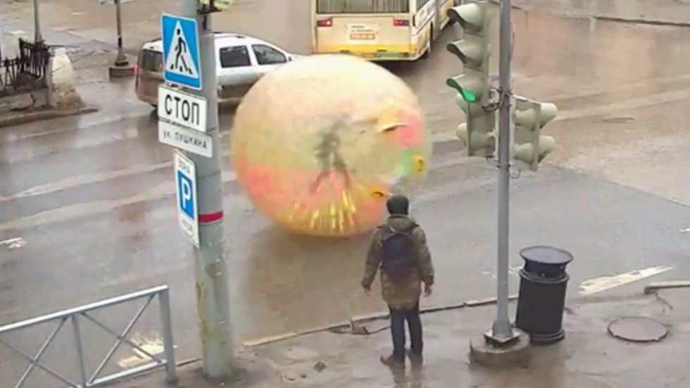 Human ‘Hamster Ball’ Rolls in Russia Videos from The Weather Channel