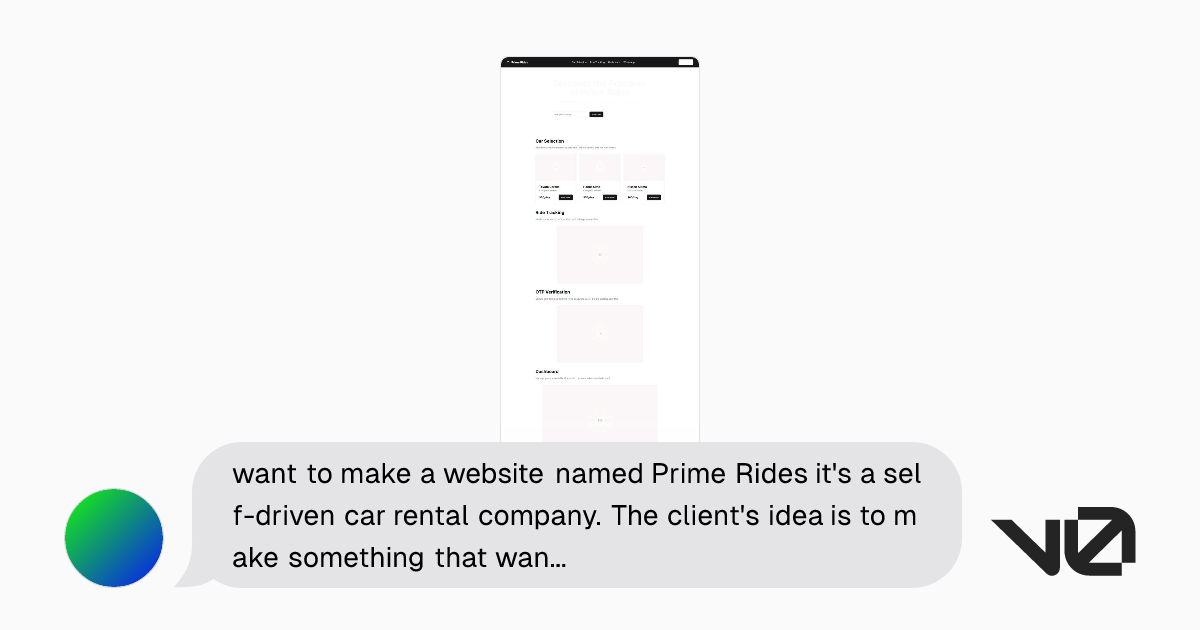 want to make a website named Prime Rides it's a selfdriven car rental