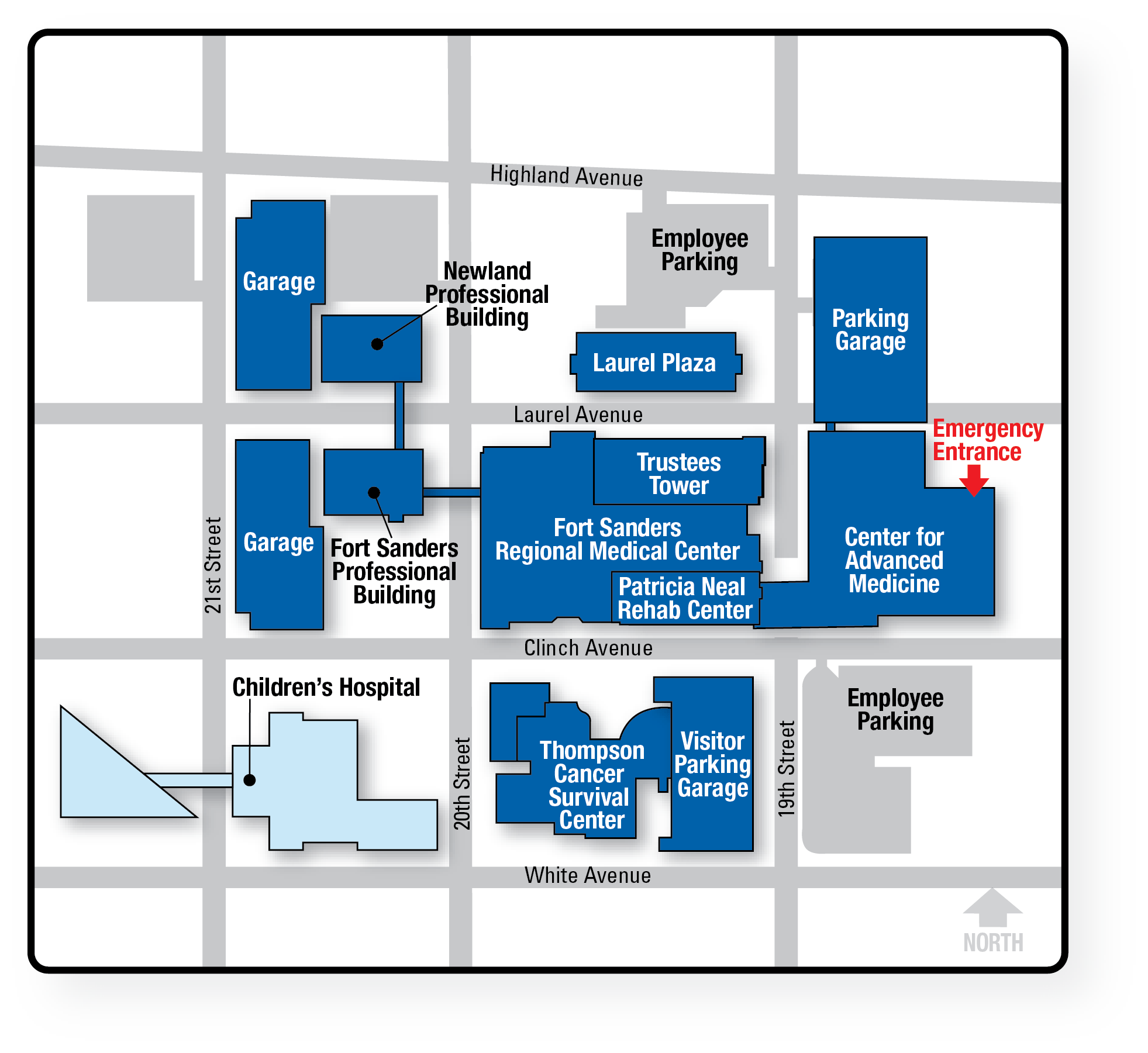 Fort Sanders Regional Medical Center Interactive Map