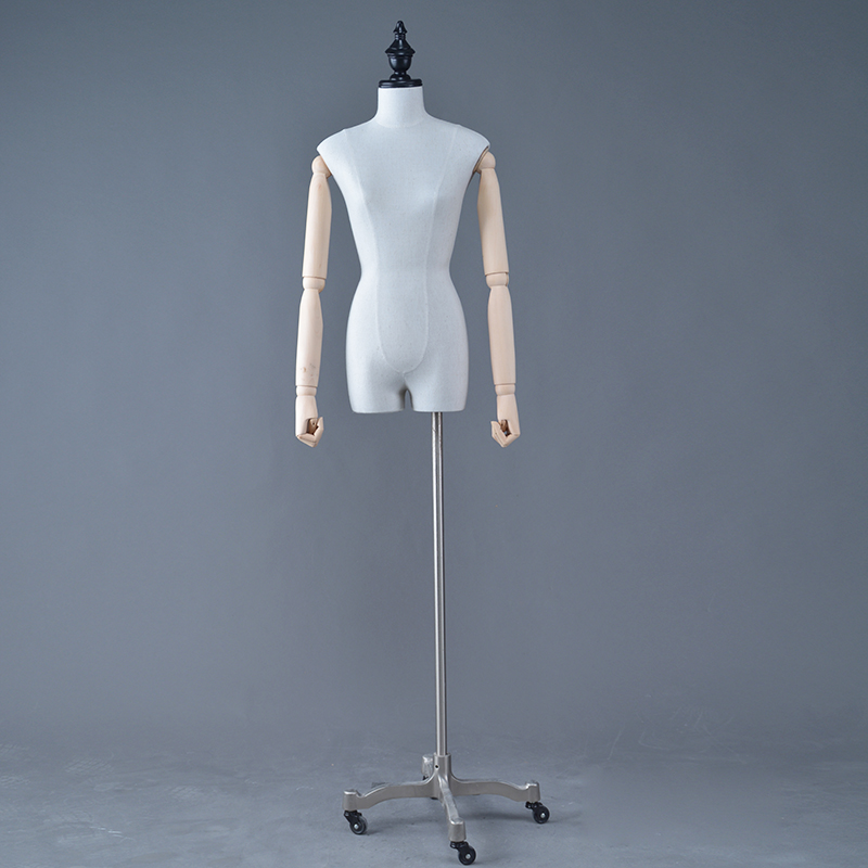 Customized half body fiberglass mannequin fabric upper body female