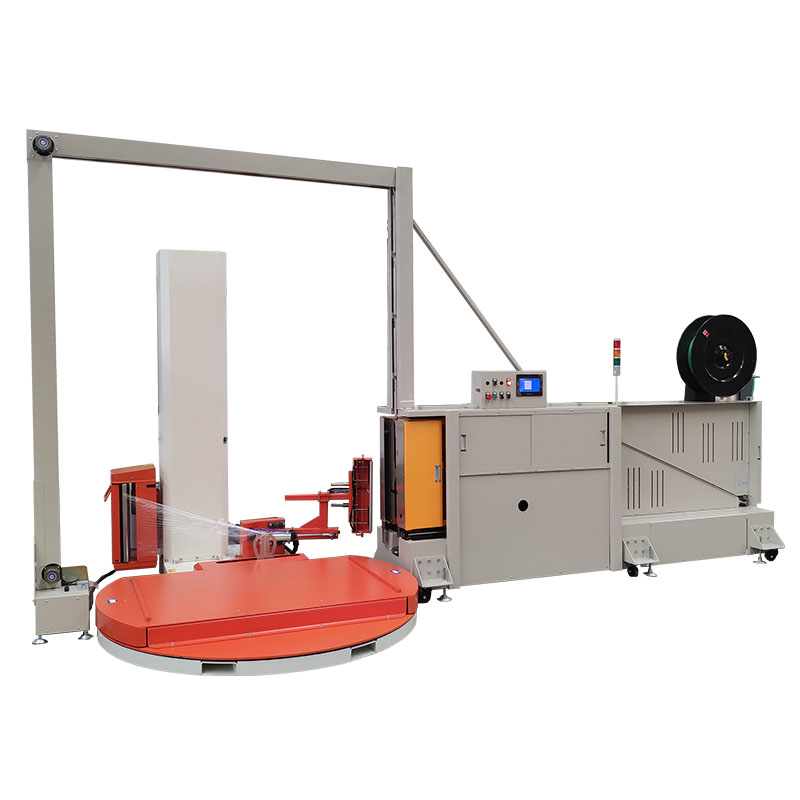 AST30 Automatic Pallet Wrapper + AB301 Vertical Pallet Strapper