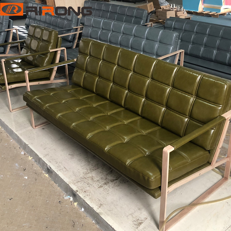 Grey leather Office Nordic sofa set