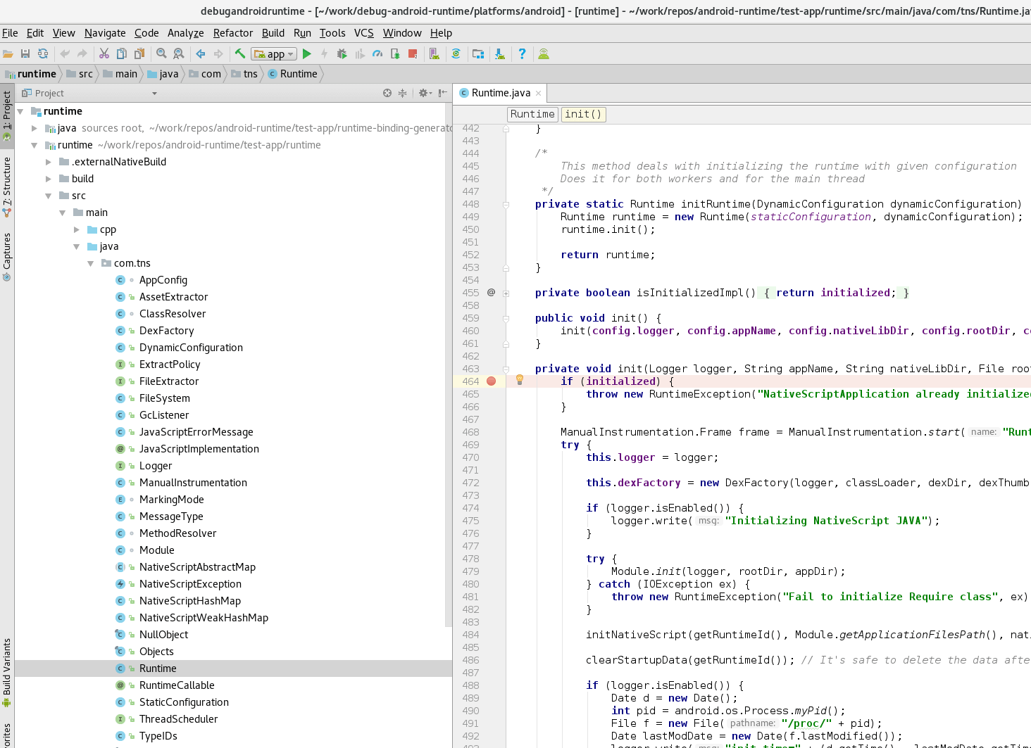 Debugging the Android Runtime within your app's Android Studio project