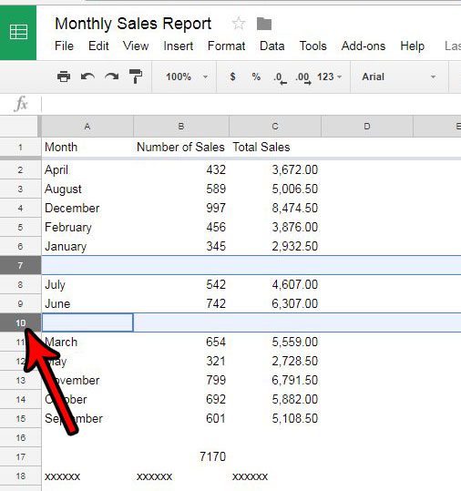 How to Delete NonContiguous Rows in a Google Sheets Spreadsheet