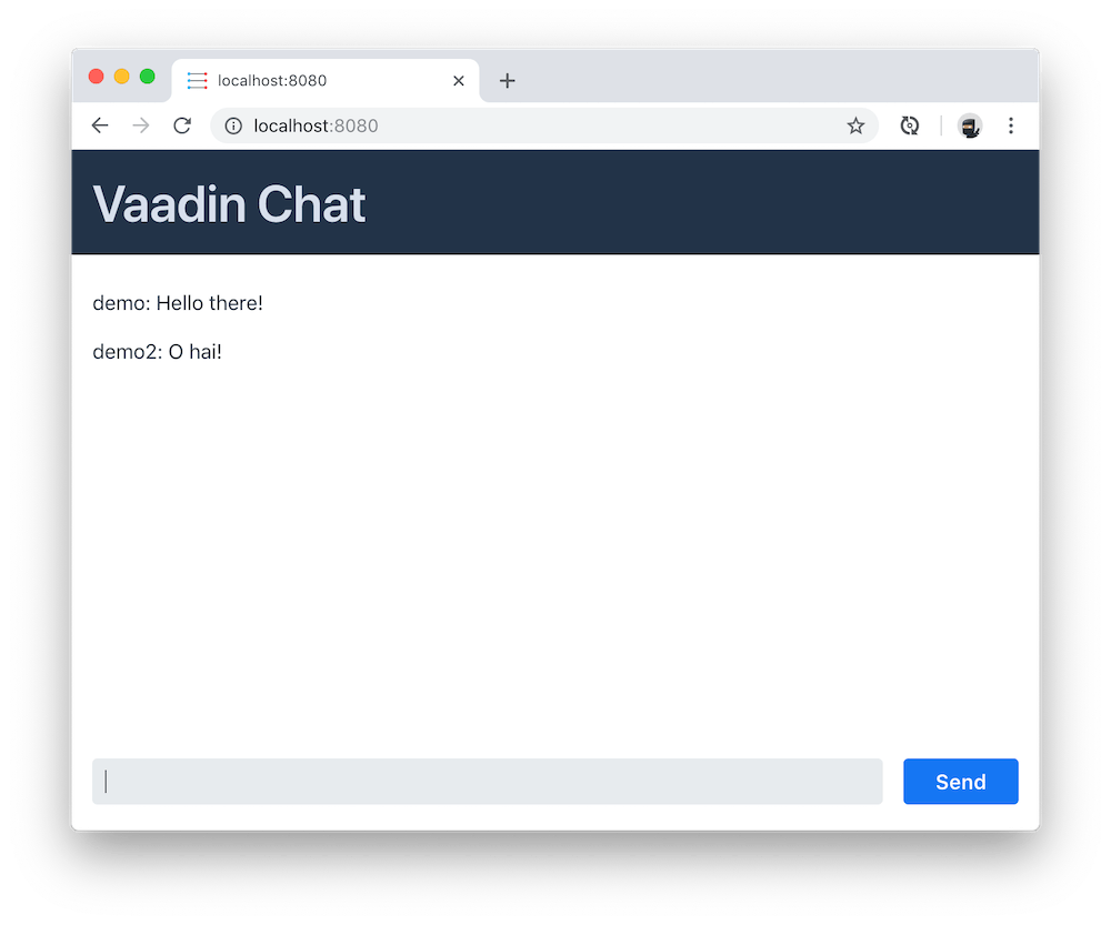 Reactive Chat App with Spring Boot, Project Reactor, and Vaadin Vaadin