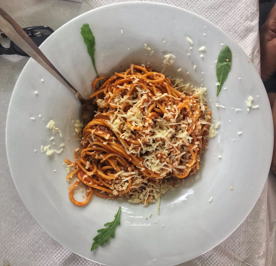 Greek Pasta in a while plate