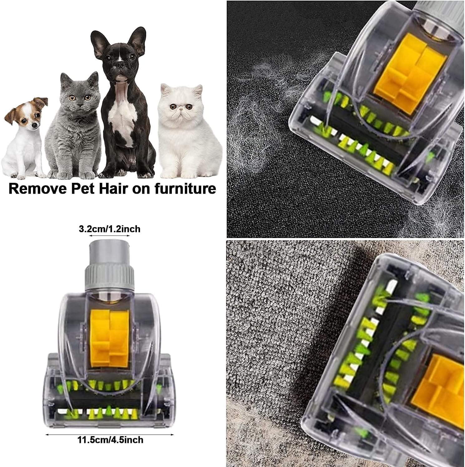 VACEXT Pet Hair Remover Vacuum Attachment Cleaning Tool for Couch