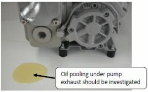 Oil discharge from vacuum pump exhaust – possible causes and remedies