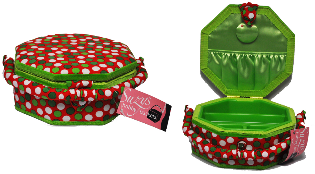 Suzy's Hobby Baskets Small Polka Dot Sewing Basket SB014 VacSewCenter