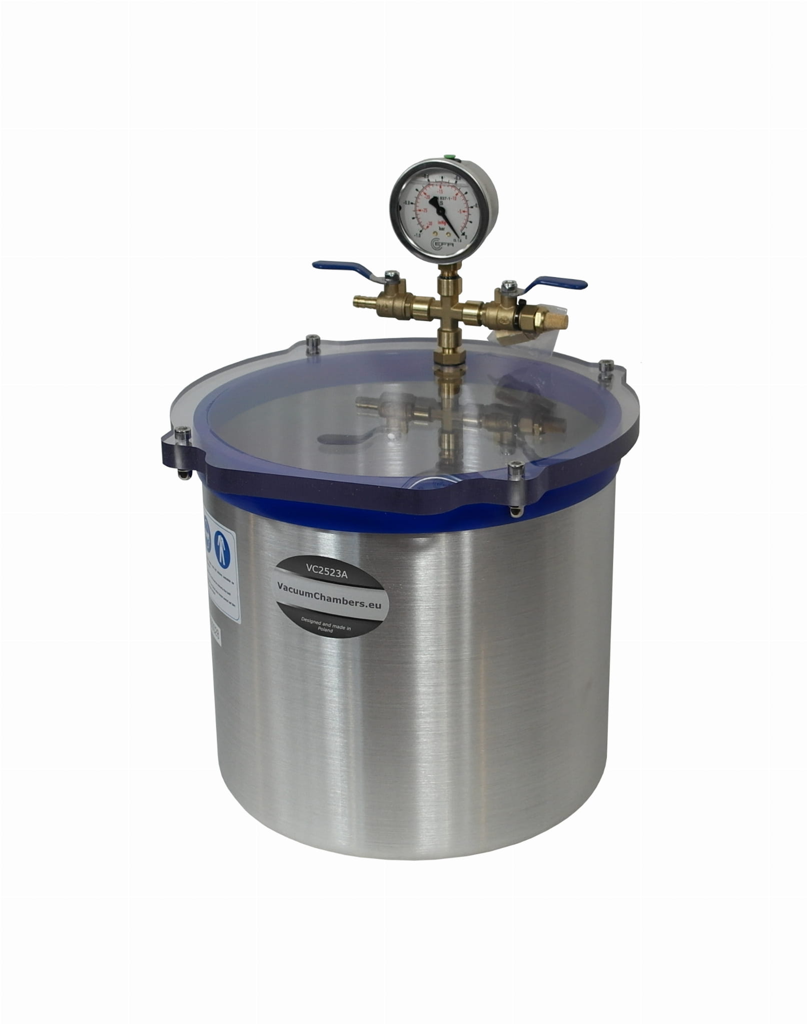 Vacuum chamber 12.5l, aluminum VC2523A VacuumChambers.eu