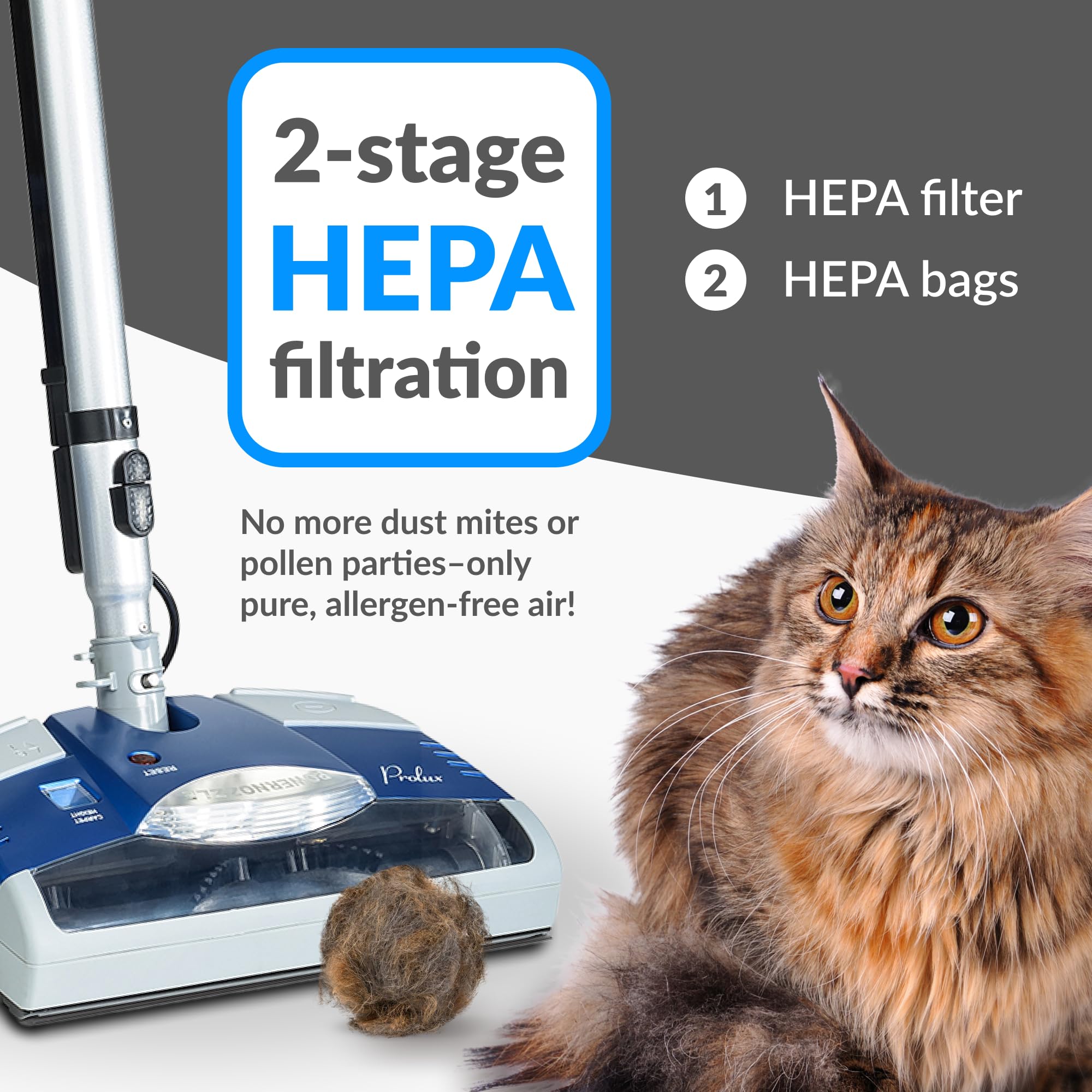 Prolux TerraVac Canister Vacuum Pet Hair 5Speed Touchscreen Control